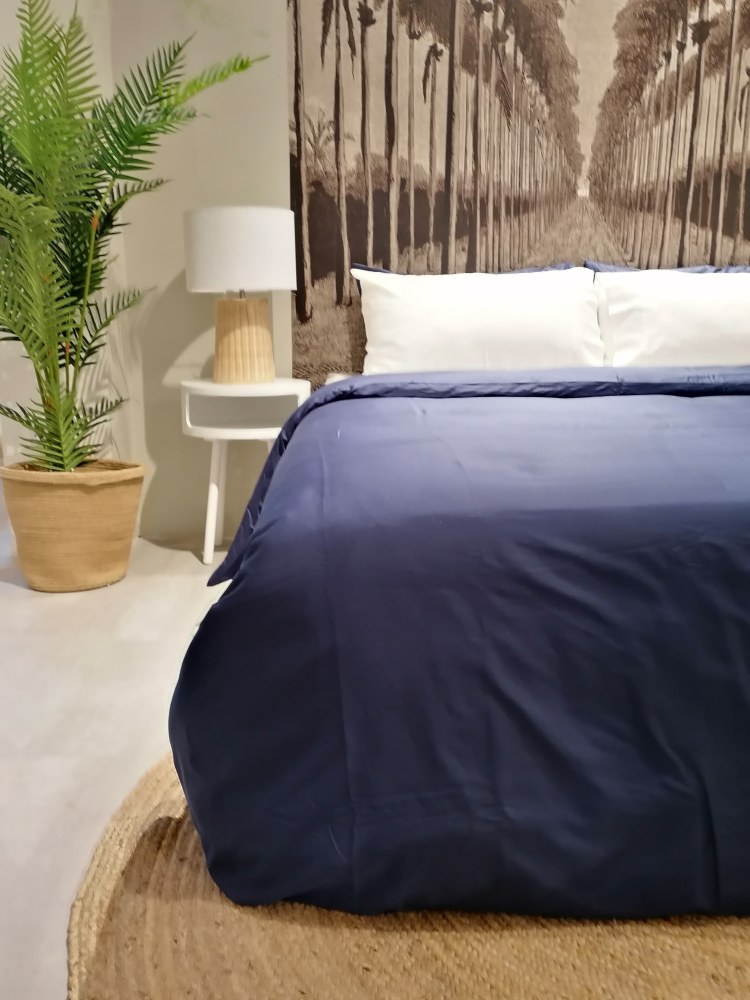 SILENCIO Satin Duvet Cover 240*220 Navy G47